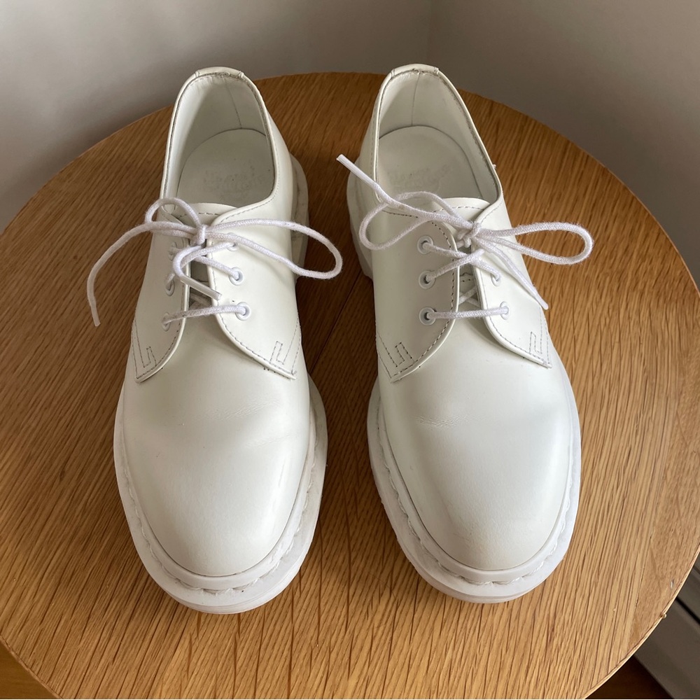 Dr Martens white 1461 Mono Smooth Leather Oxford